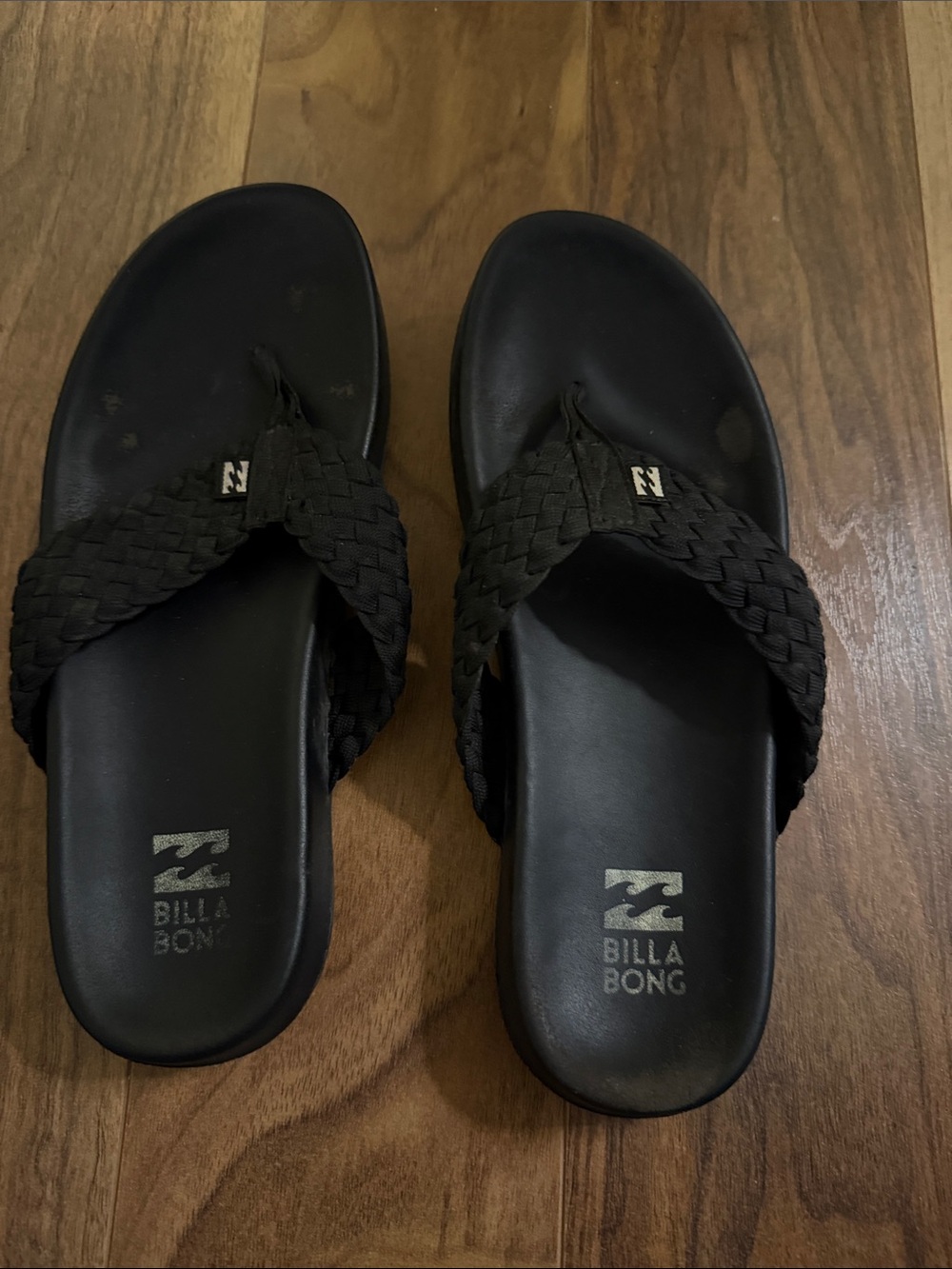 Billabong Black Woven Strap Slide Sandals